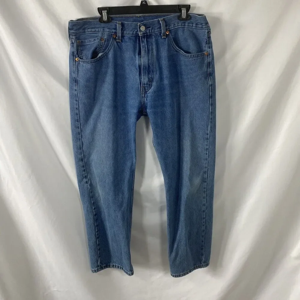 Levi's 505 Regular Fit Men's Jeans Medium Stonewash Straight Leg 38x29 505-4891